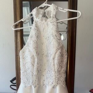 Alyce White Lace Rhinestone Cocktail